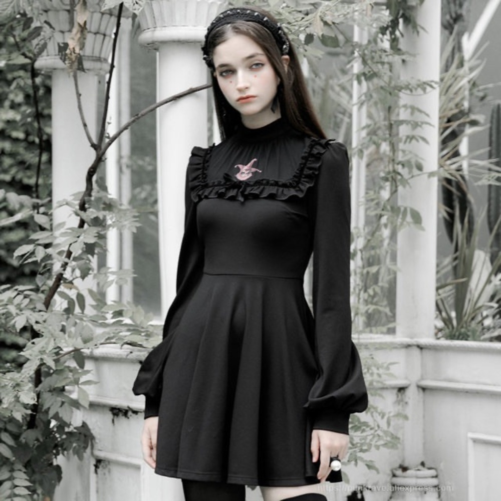 PUNK RAVE CLOWN PRINT COLLECT WAIST DRESS